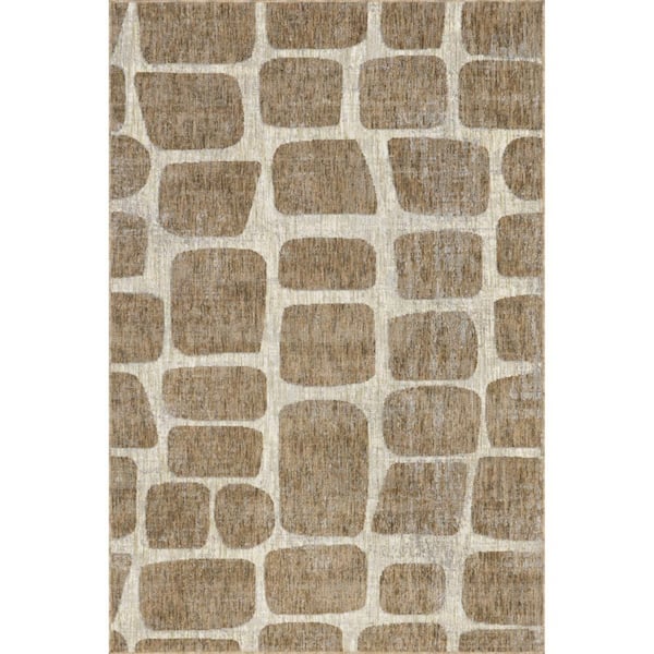 nuLOOM Aadhya Modern Geometric Light Brown 8 ft. x 10 ft. Contemporary Area Rug