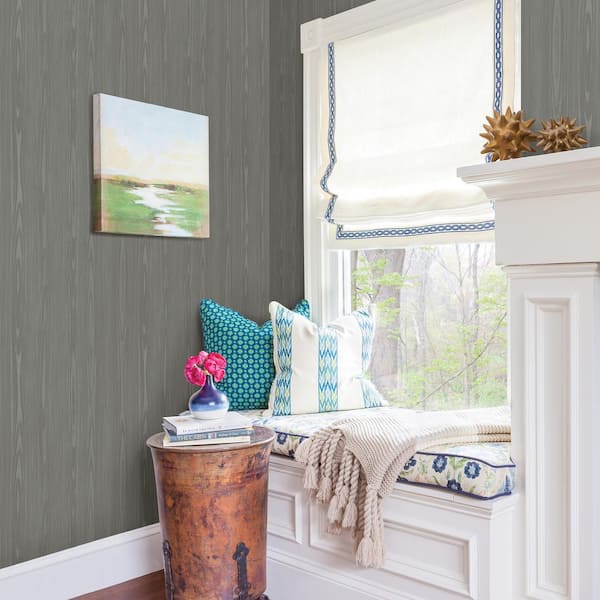 Illusion Grey Faux Wood Paper Strippable Roll Wallpaper (Covers 56.4 sq. ft.)