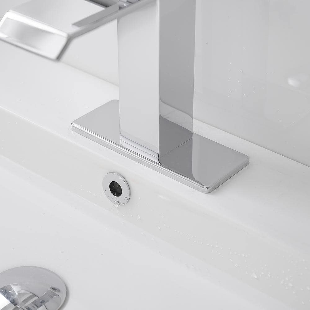 Polished Chrome Single-Handle Waterfall Bathroom Faucet
