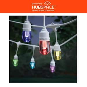 Smart White 24-Light 48 ft. Indoor/Outdoor Plug-in Integrated LED RGBW String Light with Party Mode Powered by Hubspace