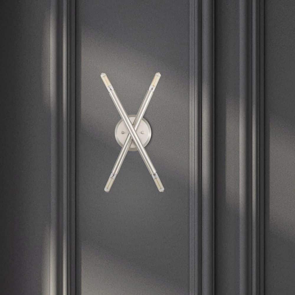 Soho Brushed Nickel 4-Light Asymmetrical Wall Sconce