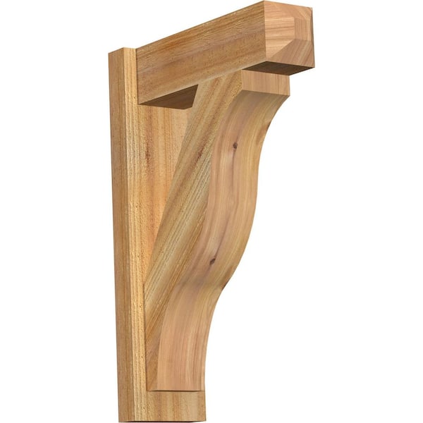 Ekena Millwork 6 in. x 26 in. x 18 in. Western Red Cedar Fuston Craftsman Rough Sawn Outlooker