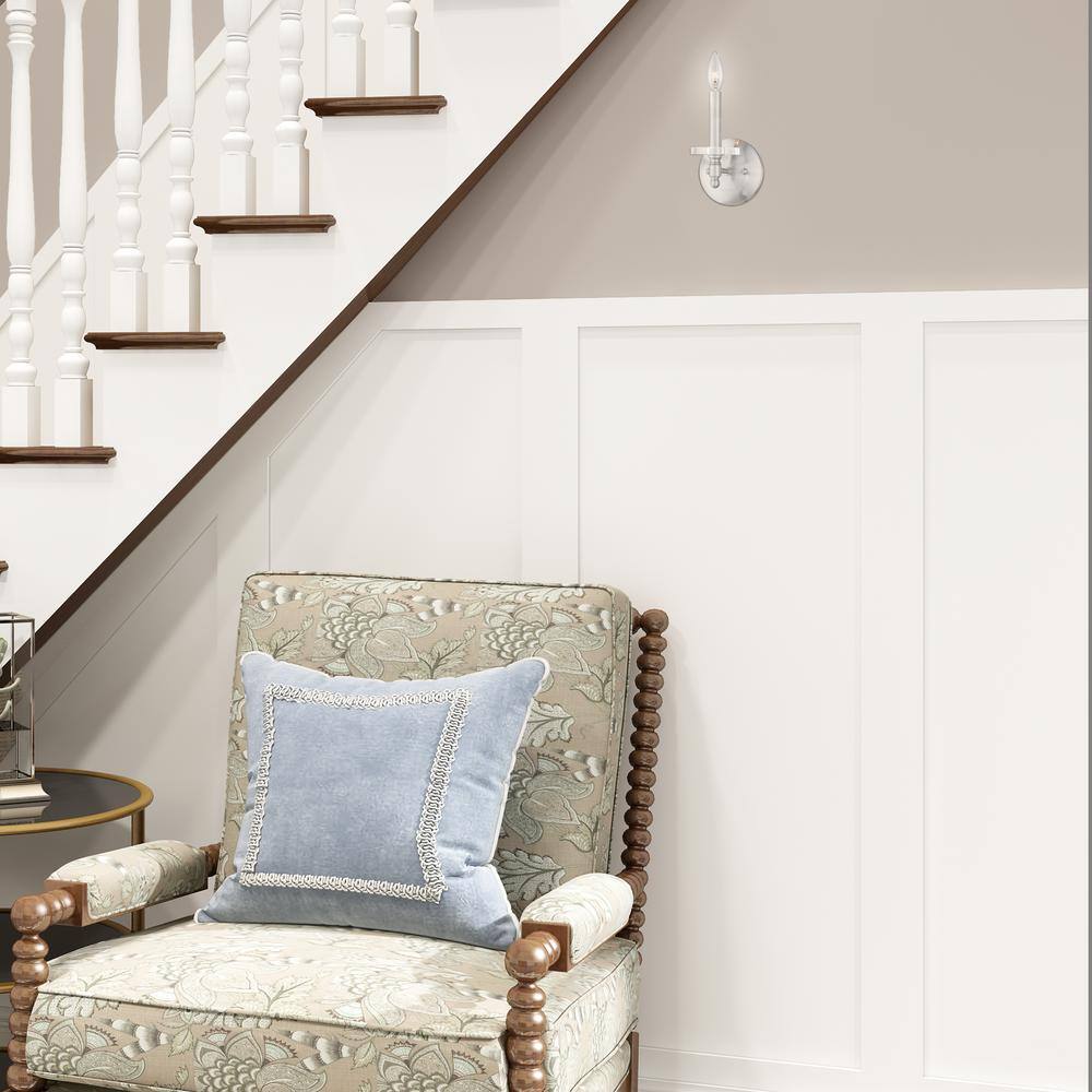 Bancroft Elegance Brushed Nickel 1-Light Crystal Sconce