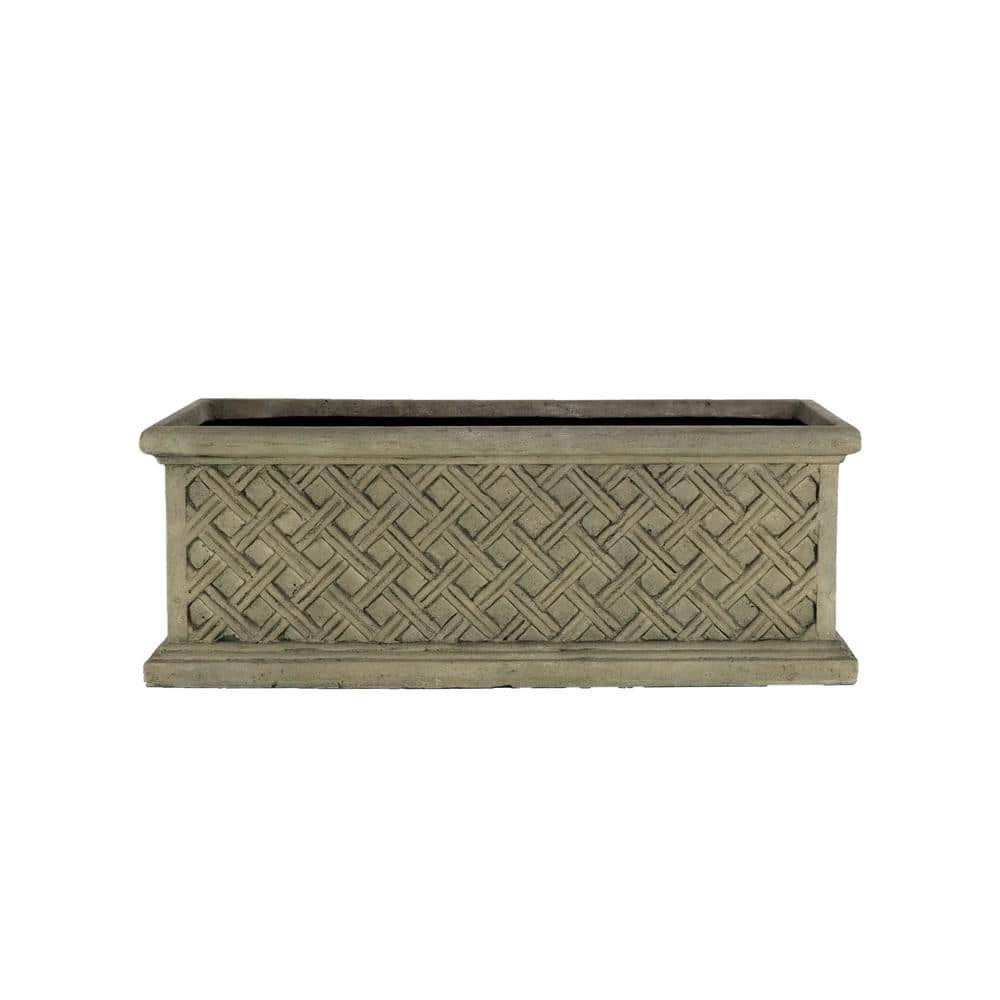 MPG 17.75 in. Square Old Stone Cast Stone Lattice Planter PS5930OS - The  Home Depot