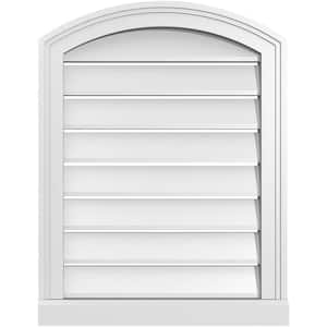 20 in. x 24 in. Arch Top Surface Mount PVC Gable Vent: Decorative with Brickmould Sill Frame