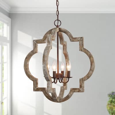 weathered wood cage ceiling light