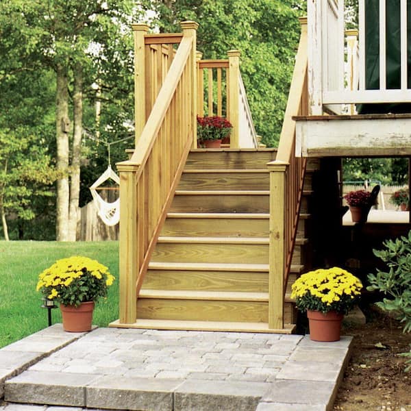 Pressure Treated Pine Stair Stringer 279714, Premade Outdoor Steps Home Depot