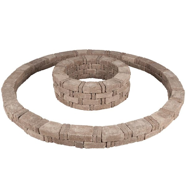 Pavestone RumbleStone 106 in x 14 in. Double Tree Ring Kit in Cafe