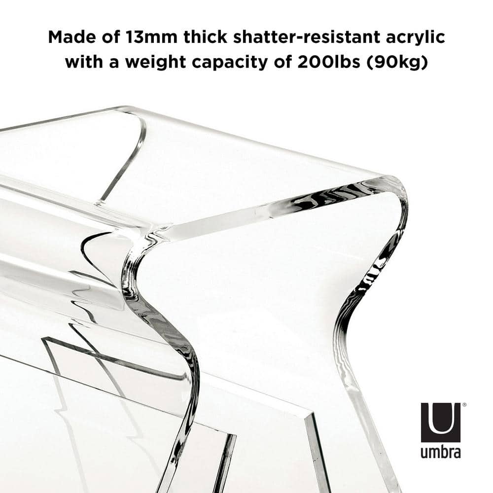 Clear Acrylic Rectangular Side Table with Storage