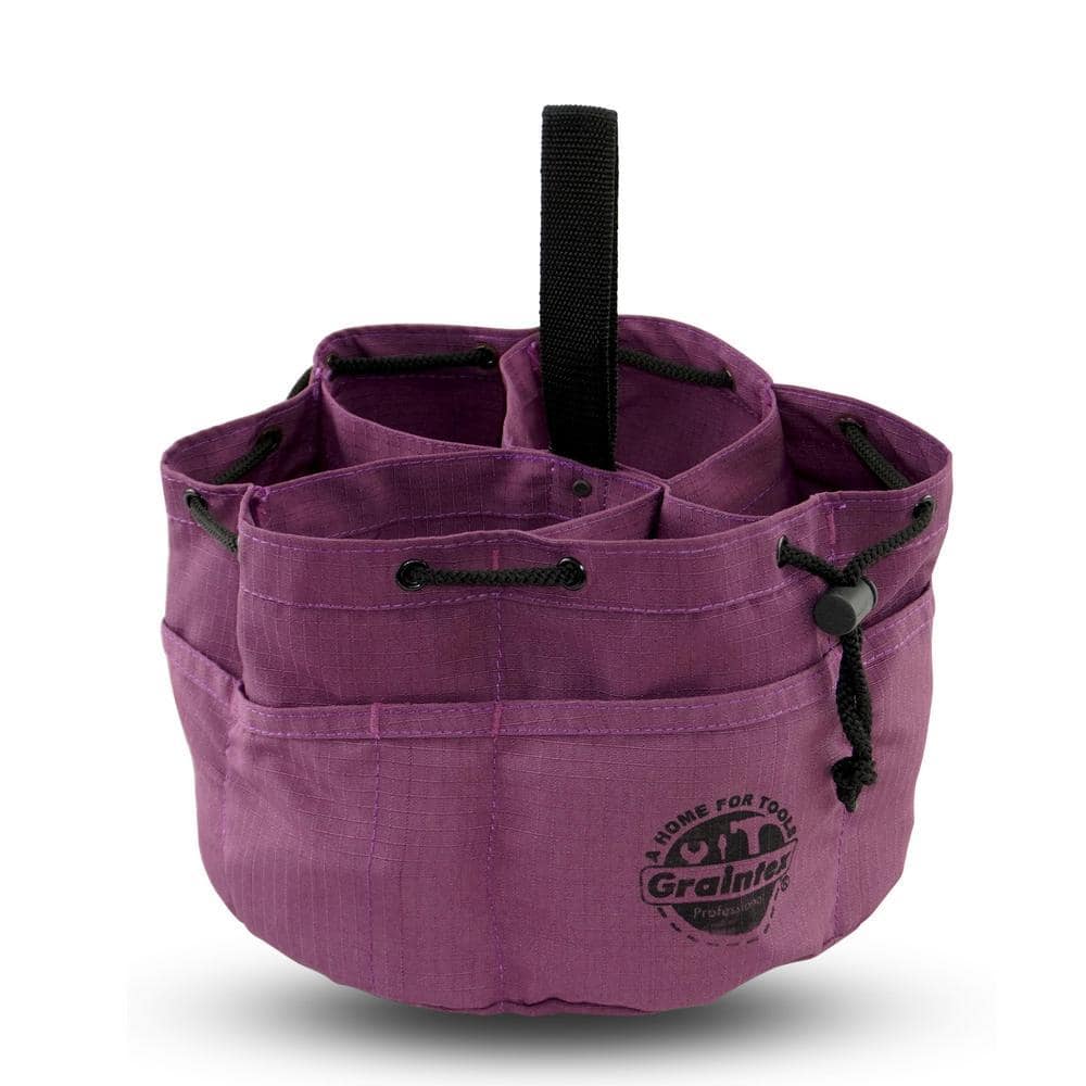 Graintex 10 in. 6-Pocket Purple Canvas Grab Tool Bag with