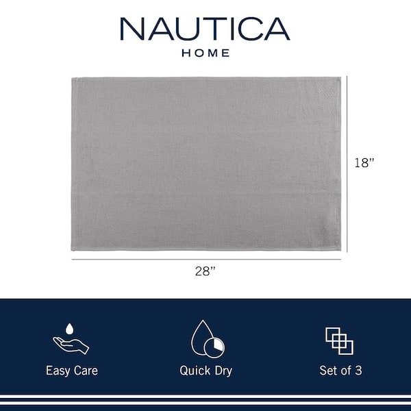 Nautica Cotton Classics 100% Cotton Navy/Heathered Stripe Kitchen Towel  (Set of 3) NAY013822 - The Home Depot