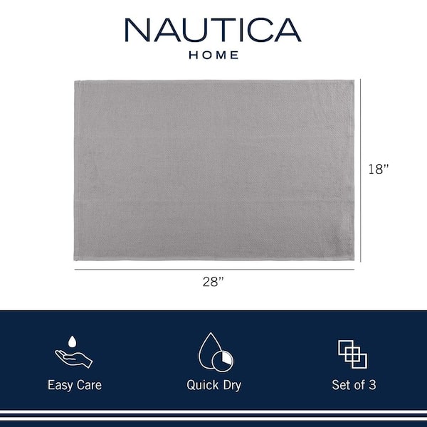 Nautica Home 100% Cotton Navy 18 in. x 28 in. Kitchen Towels (3 Piece Set)