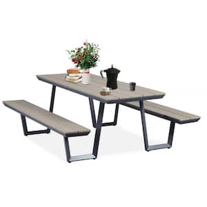 78 in. Gray Rectangle Picnic Table