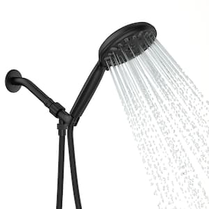 7-Spray Patterns with 1.8 GPM 4.7 in. Wall Mount Handheld Shower Head in Matte Black