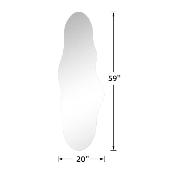 20 in. W x 59 in. H Unique Irregular Shaped Mirror Frameless Full Length Mirror Wall Mirror