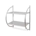 Organize It All Chrome 2-Tier Metal Wall Mount Bathroom Shelf (19.62-in x  22.5-in x 6.87-in)