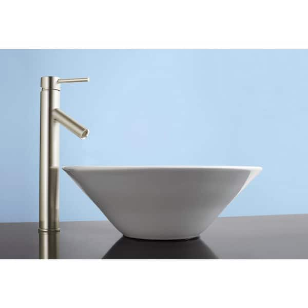 Glacier Bay Single Hole Single-Handle Vessel Bathroom Faucet in Brushed  Nickel FM16C73CNN-1.2 - The Home Depot