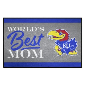 Kansas Jayhawks Blue World's Best Mom 19 in. x 30 in. Starter Mat Accent Rug