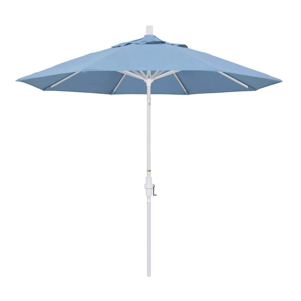 California Umbrella 9 ft. White Aluminum Pole Market Aluminum Ribs ...