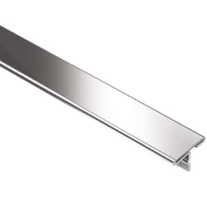 Reno-T Stainless Steel 17/32 in. x 8 ft. 2-1/2 in. Metal T-Shaped Tile Edging Trim