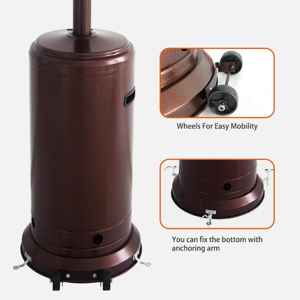 SYNGAR 46,000 BTU Outdoor Propane Patio Heater with Wheels for