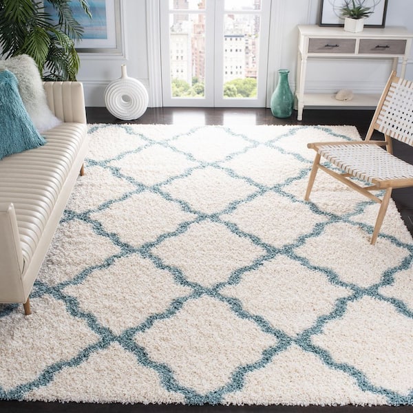 Townsend 9 ft. x 12 ft. Ivory/Seafoam Geometric Area Rug
