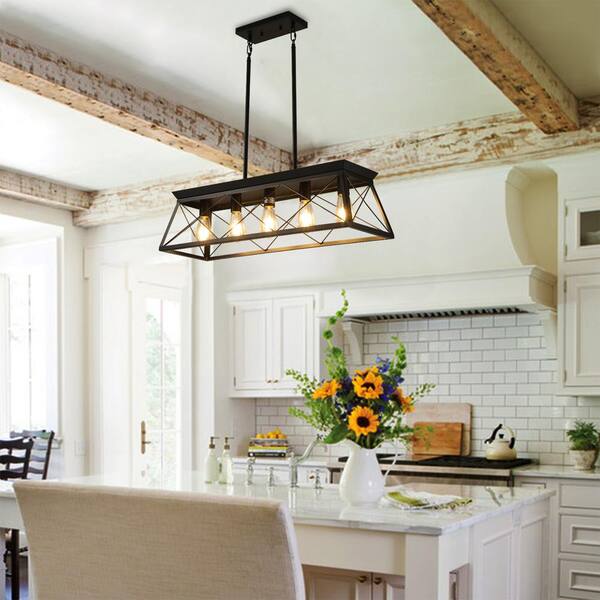 5 Hryvnias 　モダン Jushua 5-Light Farmhouse Island Metal Rustic Chandelier, Hanging