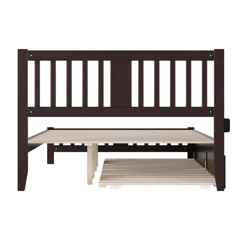 Tahoe Espresso Queen Wood Platform Bed with Storage Drawer