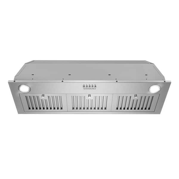 36 in. Lumin Collection 380 CFM Ducted Insert Range Hood, Button Controls, LED Lights, Stainless Steel