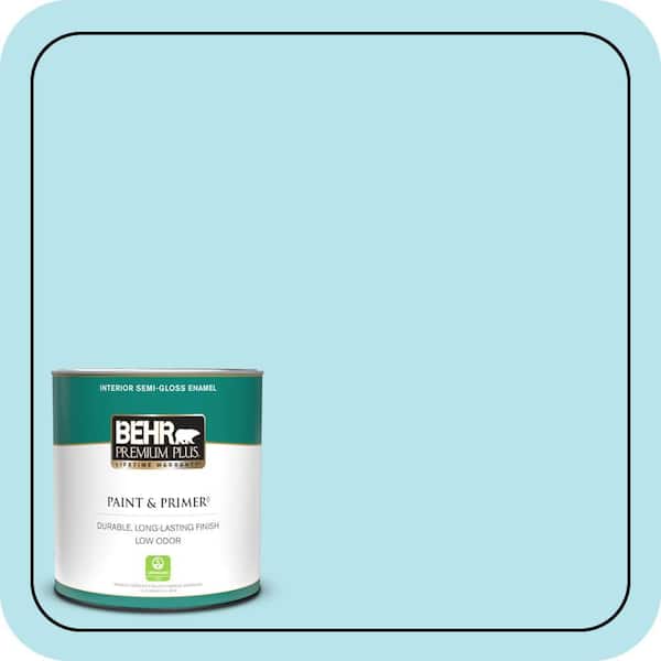 BEHR PREMIUM PLUS 1 qt. #510A-3 Fresh Water Semi-Gloss Enamel Low Odor Interior Paint & Primer