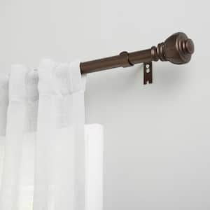 Ronaldo 66 in. - 120 in. Adjustable 1 in. Single Curtain Rod Kit in Oil Rubbed Bronze with Finial