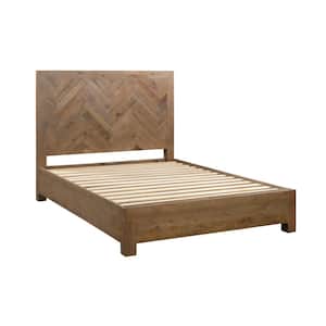 Cascade Brown Chestnut Reclaimed Wood Frame Queen Platform Bed