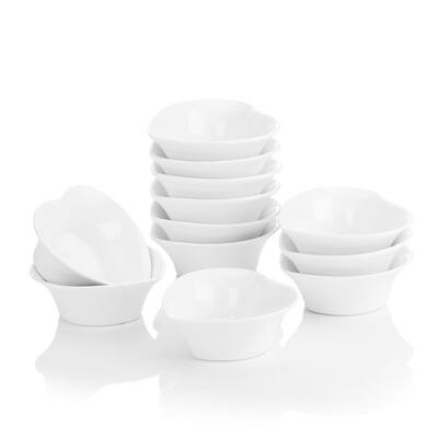 3.5 in. White Ceramic Ramekins Set Souffle Dishes (Set of 12)
