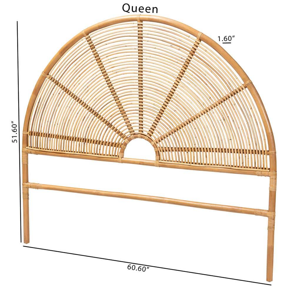Nina Bohemian Honey Rattan Queen Size Headboard