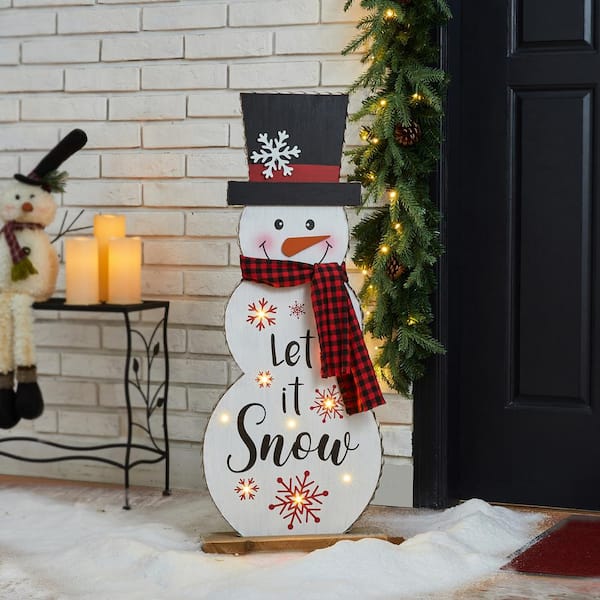 Snowman Kitchen Rugs - Set of 2 Kitchen Mats Merry Christmas Non