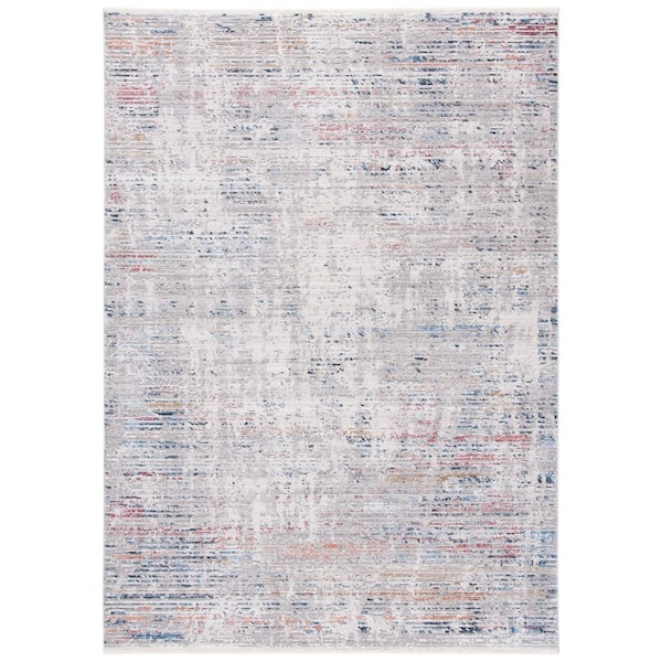 Valencia 8 ft. x 11 ft. Gray/Blue Distressed High-Low Area Rug