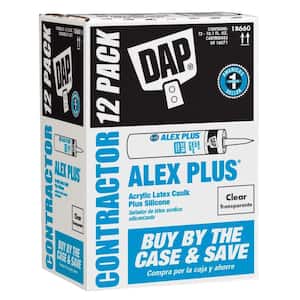Alex Plus 10.1 oz. Clear Acrylic Latex Caulk Plus Silicone(12-Pack)