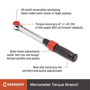 3/8 in. Micrometer Torque Wrench 50-250 in. per lbs. 6-30 Nm