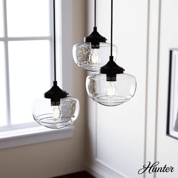 Hunter Saddle Creek 3-Light Noble Bronze Schoolhouse Chandelier with ...