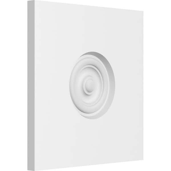 Ekena Millwork 1/2 in. x 8 in. x 8 in. PVC Standard Sedgwick Bullseye Rosette with Square Edge Moulding