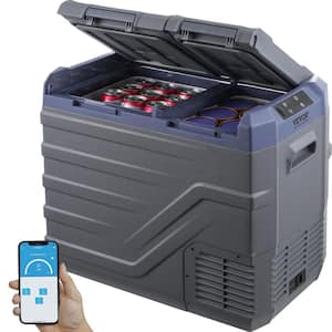 Car Refrigerator 1.41cu.ft./40 L DuaL Zone Portable Freezer 12V Fridge Compressor Cooler in Black for Outdoor Camping RV