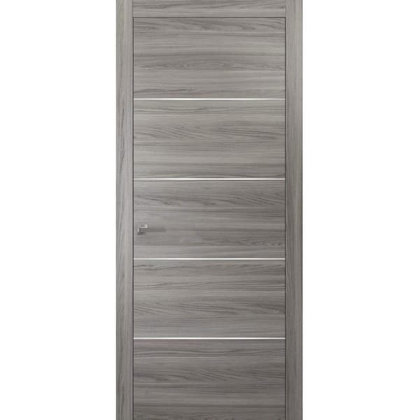 Sartodoors 0020 42 in. x 80 in. Flush No Bore Ginger Ash Finished Pine Wood Interior Door Slab with Hardware Included