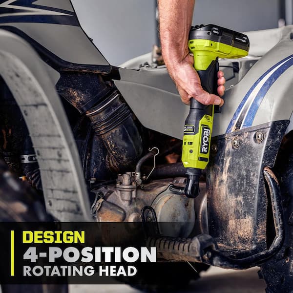 RYOBI - ONE+ HP 18V Brushless Cordless Compact 3/8 in. Ratchet Kit with (1) 2.0 Ah Battery, (2) 4.0 Ah Batteries, and Charger