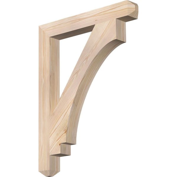 Ekena Millwork 3.5 in. x 36 in. x 28 in. Douglas Fir Imperial Craftsman Smooth Bracket