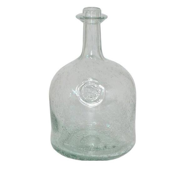 Unbranded 10 in. H x 5.75 in. Diameter Green Seeded Tall Glass Vase