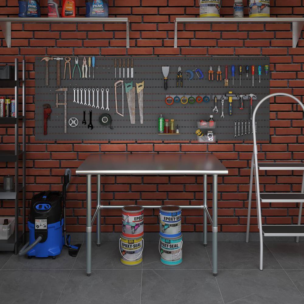 48" Stainless Steel Work Table with Galvanized Legs