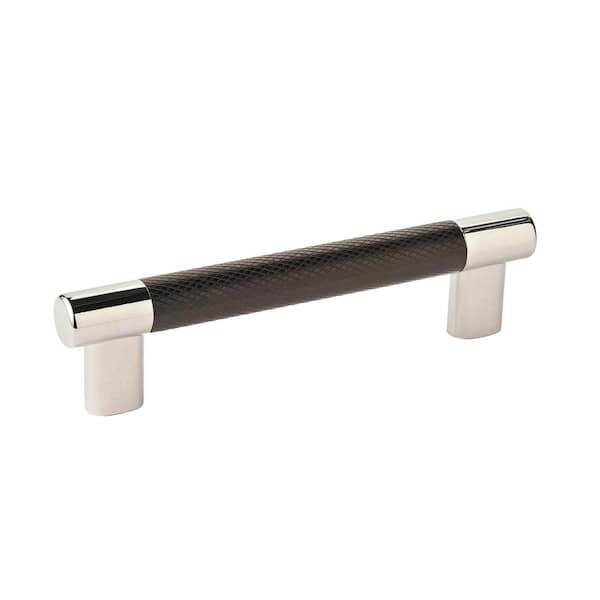 Amerock Esquire 5-1/16 in (128 mm) Polished Nickel/Black Bronze Drawer Pull