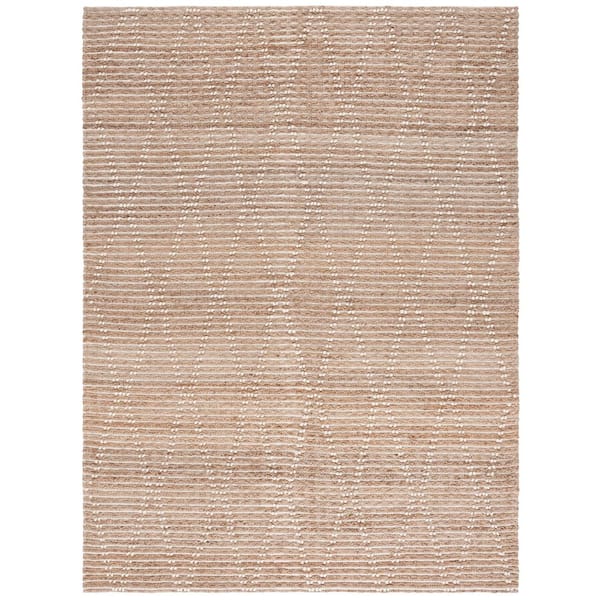 Natural Fiber 8 ft. x 10 ft. Natural/Ivory Diamond Striped Woven Area Rug