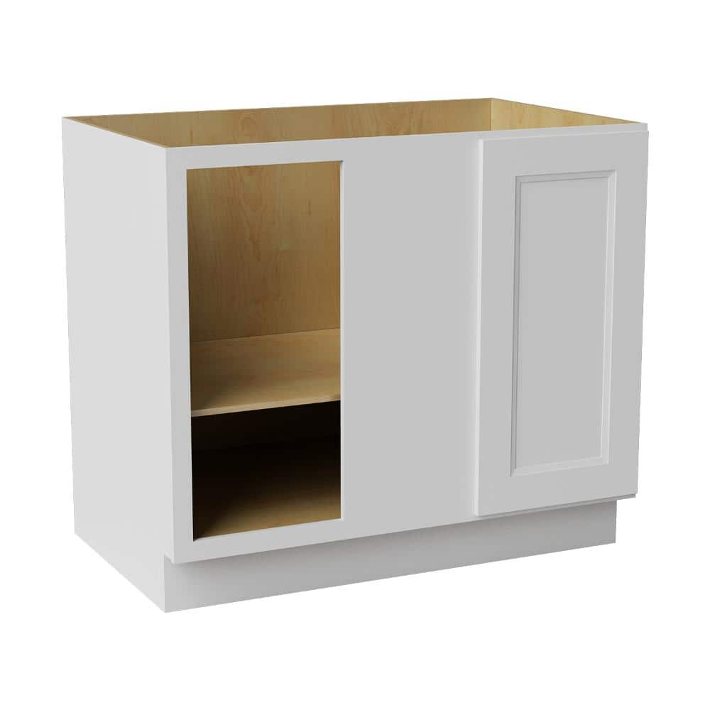 39 in. W x 24 in. D x 34.5 in. H Ready to Assemble Double Shaker Base Blind Corner Kitchen Cabinet in Newport White price history on PriceWatchPro