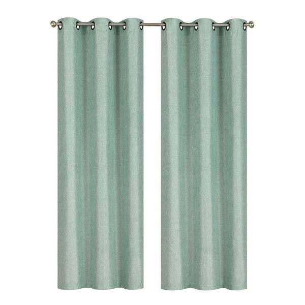  Harbor Grey Solid Grommet Room Darkening Curtain - 38 in. W x 84 in. L  (Set of 2)
